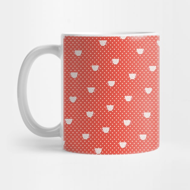 Tea Cup Mask Neck Gator Red Teacups by DANPUBLIC